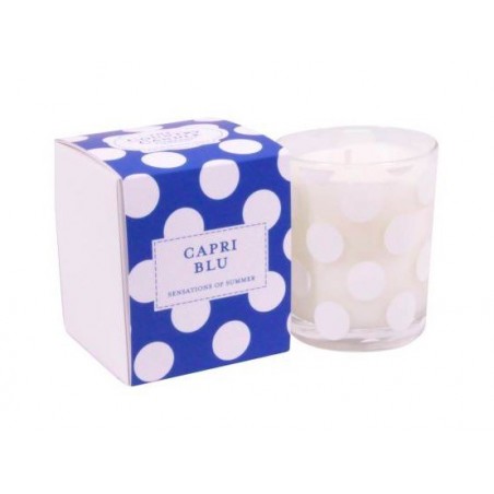polkadot XXL glass Capri Blu the country candle