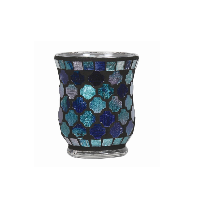 Vase Noir et Mosaïque Bleue