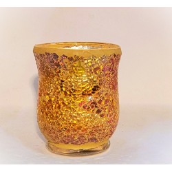 Vase Lustre mosaïque orange Sunburst