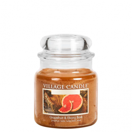 Moyenne Jarre Grapefruit & Ebony Bark / Écorce de pamplemousse et d'ébène par Village Candle