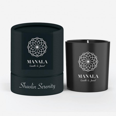 Bougie parfumée avec Bijou Manala Noir Shaolin Serenity