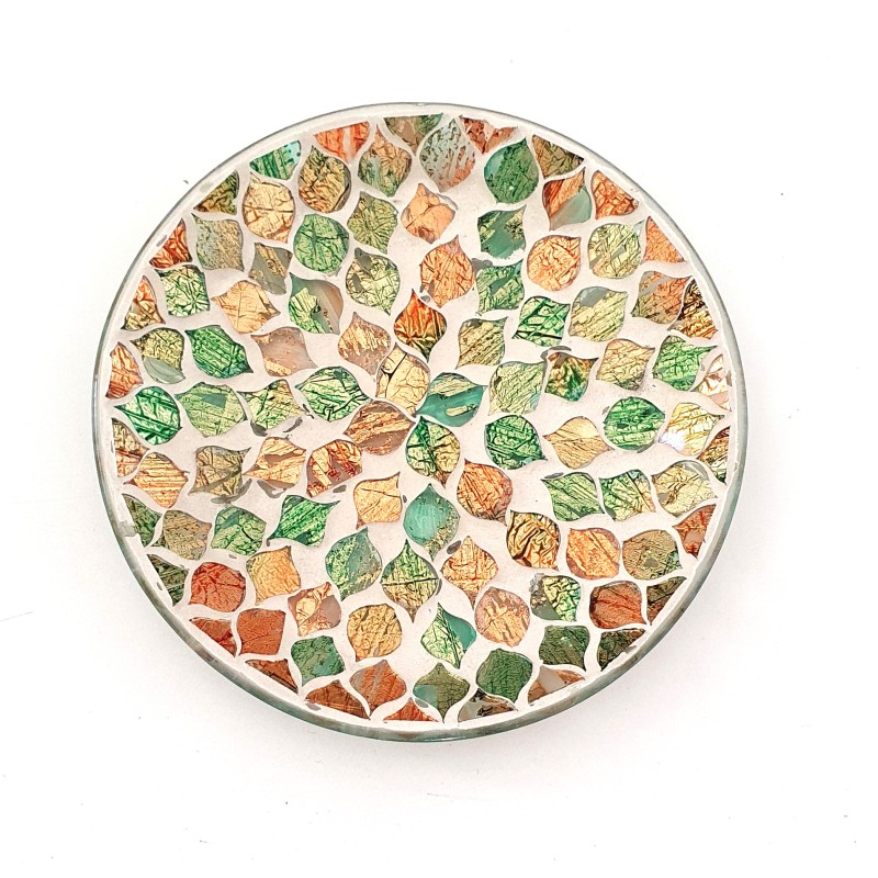 Coupelle mosaïque vert cuivre & or