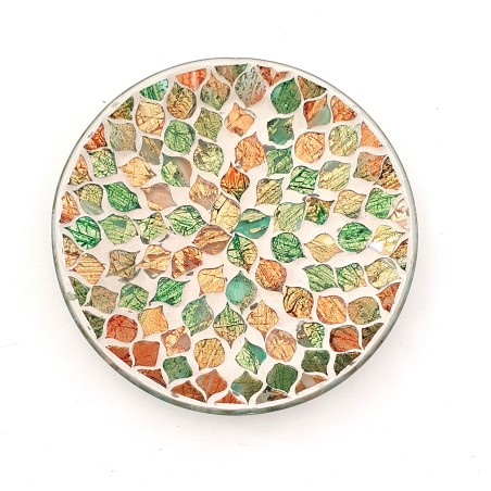 Coupelle mosaïque vert cuivre & or