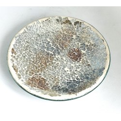 Assiette Lustre Mosaïque Argent et Or