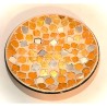 Assiette Mosaïque Pétales miroir et cuivre