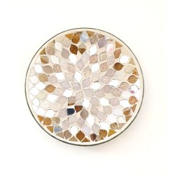 Assiette Mosaïque Pétales Miroir et Or