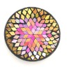 Assiette mosaïque rose , parme et or