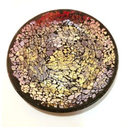 Assiette Mosaïque rouge et or