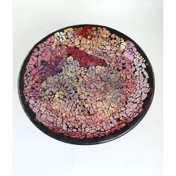 Assiette Mosaïque rouge et or